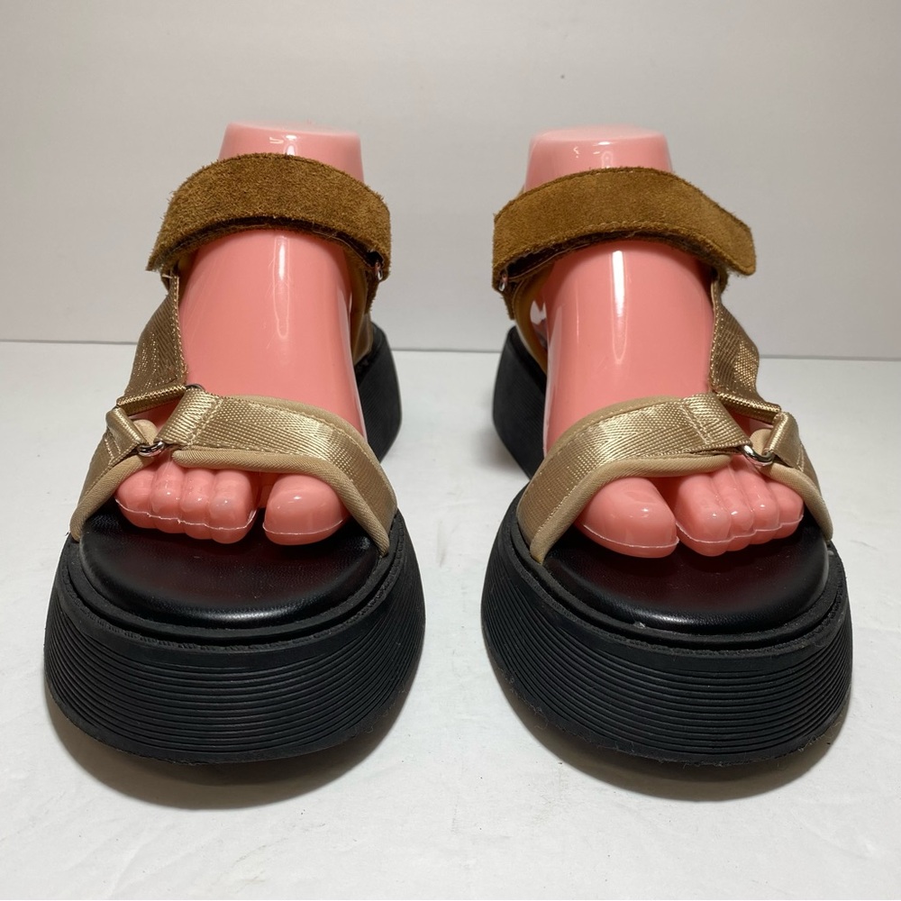 Zara Flat Strappy Dads Sandals Brown Sporty Style Thick Sole Women’s Size 36 - Picture 5 of 16